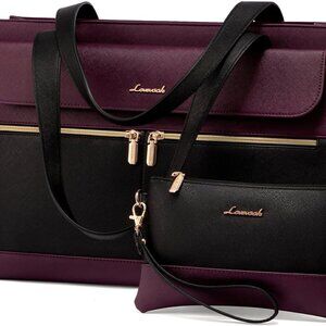 Laptop Bag for Women 15.6 Inch Tote Work Professional Leather Computer Briefcase